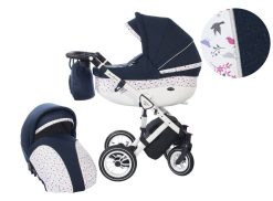 Количка Baby Merc 2 в 1 модел Style тъмносиня с бяло