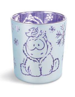 Поставка за свещ Снежен Еднорог - бяла/лилава